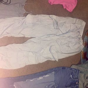 Faded rose cargo bag pants grey